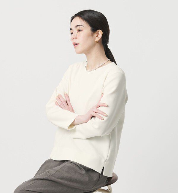 BEAUTY&YOUTH UNITED ARROWS「ダブルクロス クルーネック ブラウス」|シャツ・ブラウス|