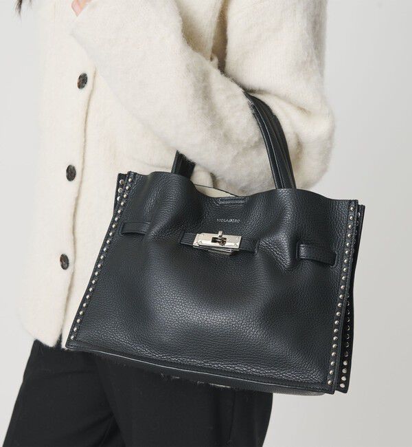 BEAUTY&YOUTH UNITED ARROWS「＜VIOLAd&rsquo;ORO＞レザー スタッズ トートバッグ」|トートバッグ|BLACK