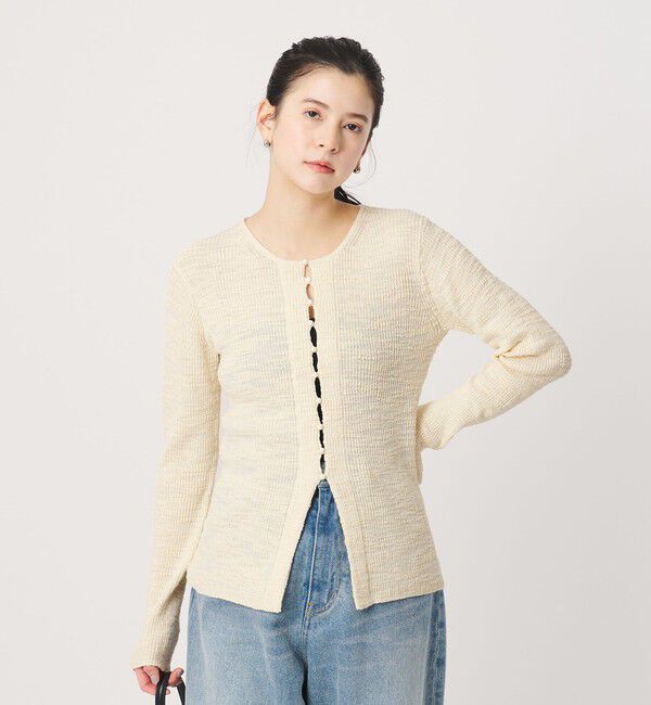 BEAUTY&YOUTH UNITED ARROWS「コットンナイロンスラブ フロントボタン カーディガン」|カーディガン|