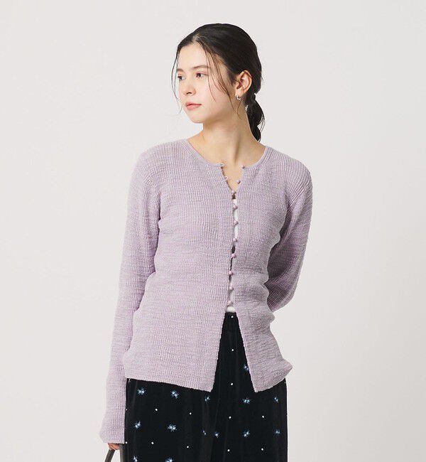 BEAUTY&YOUTH UNITED ARROWS「コットンナイロンスラブ フロントボタン カーディガン」|カーディガン|