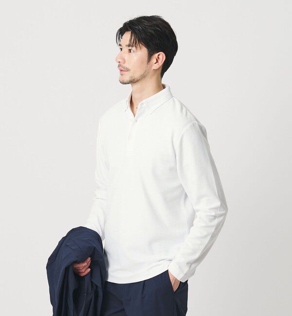 BEAUTY&YOUTH UNITED ARROWS「【WEB限定 WARDROBE SMART】ステイ クリーン ピケ BD ポロシャツ【抗菌・防臭】」|ポロシャツ|WHITE