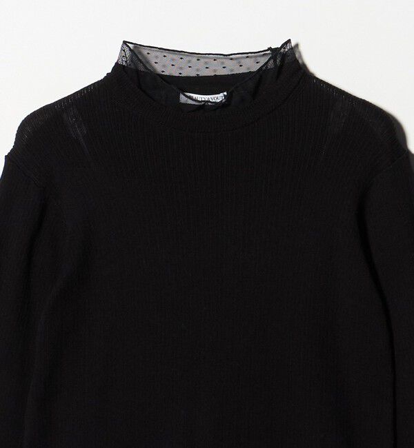 BEAUTY&YOUTH UNITED ARROWS「【WEB限定 Wardrobe DAILY MINIMAL】レースコンビ リブニットプルオーバー ウォッシャブル」|ニット・セーター|