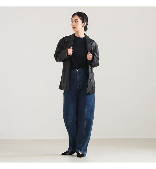 Demi-Luxe BEAMS 「BAUM UND PFERDGARTEN / フェイクレザー 3ポケット ジャケット」|ダッフルコート|