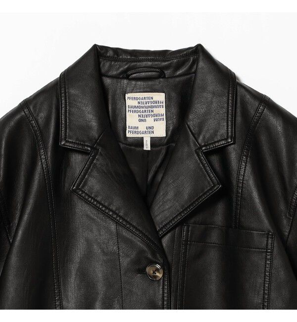 Demi-Luxe BEAMS 「BAUM UND PFERDGARTEN / フェイクレザー 3ポケット ジャケット」|ダッフルコート|