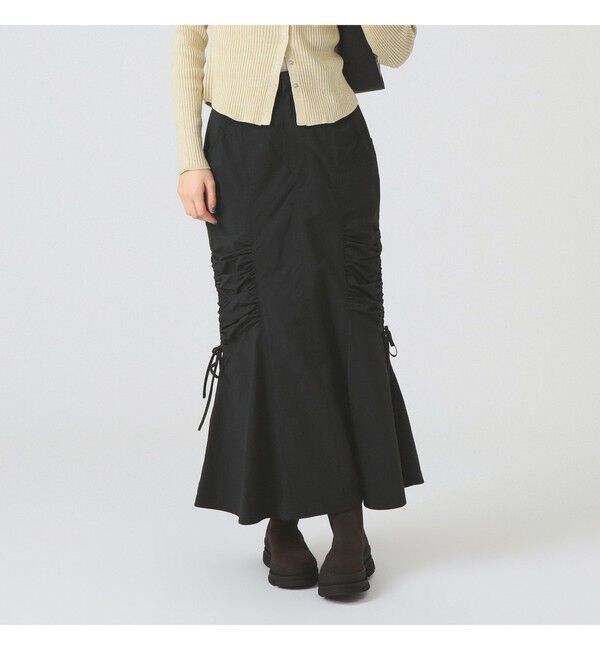 Ray BEAMS 「サイド ギャザー マーメイド スカート」|スカート|BLACK