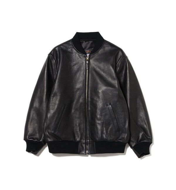 BEAMS PLUS「レザースポーツジャケット 」|ブルゾン・スタジャン|BLACK