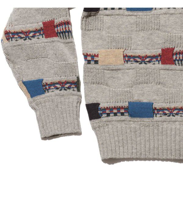 BEAMS PLUS「Crew Jacquard Fair Isle Stripe 5G」|ニット・セーター|