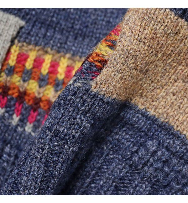 BEAMS PLUS「Crew Jacquard Fair Isle Stripe 5G」|ニット・セーター|