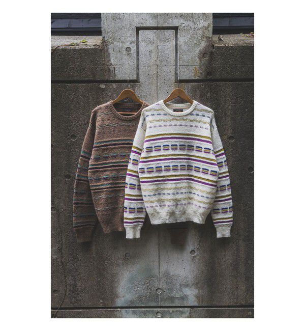 BEAMS PLUS「Crew Jacquard Stripe」|ニット・セーター|