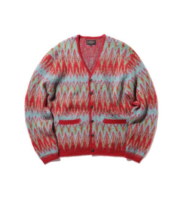 BEAMS PLUS「Cardigan Double Jacquard Chevron Pattern」|ニット・セーター|