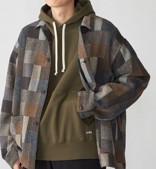 SHIPS「【WEB限定】SHIPS: マイクロ SHIPS 刺繍 ロゴ 裏毛 スウェット プルオーバーパーカー」|パーカー|