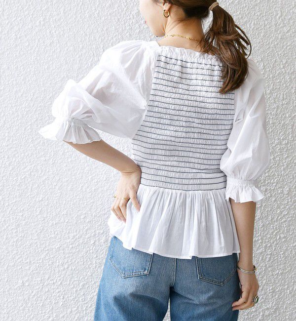 SHIPS any「SHIPS any: カラー シャーリング ボリューム スリーブ ブラウス」|シャツ・ブラウス|