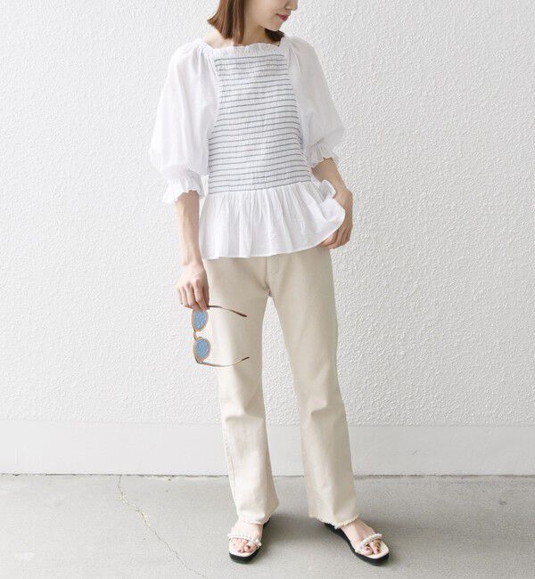 SHIPS any「SHIPS any: カラー シャーリング ボリューム スリーブ ブラウス」|シャツ・ブラウス|