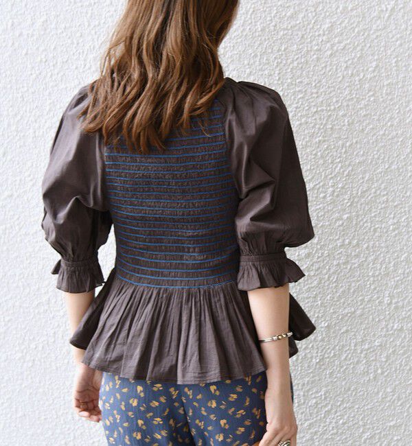 SHIPS any「SHIPS any: カラー シャーリング ボリューム スリーブ ブラウス」|シャツ・ブラウス|