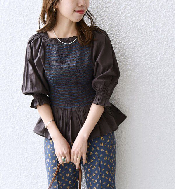 SHIPS any「SHIPS any: カラー シャーリング ボリューム スリーブ ブラウス」|シャツ・ブラウス|