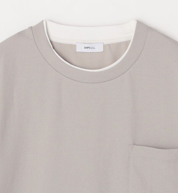 SHIPS any「SHIPS any: 〈吸水・速乾・ストレッチ〉 フェイク レイヤード Tシャツ 24SS◇」|Tシャツ・カットソー|