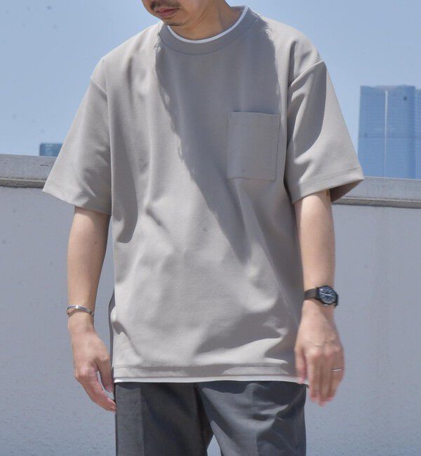 SHIPS any「SHIPS any: 〈吸水・速乾・ストレッチ〉 フェイク レイヤード Tシャツ 24SS◇」|Tシャツ・カットソー|