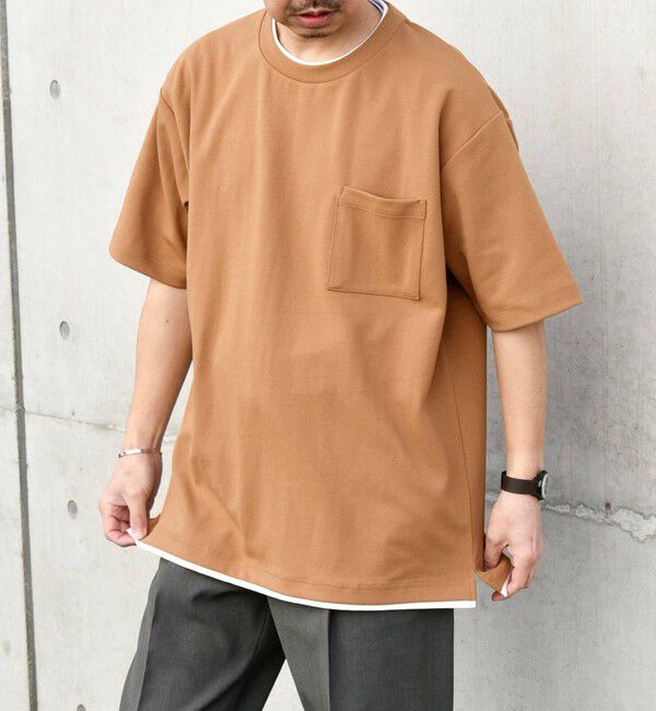 SHIPS any「SHIPS any: 〈吸水・速乾・ストレッチ〉 フェイク レイヤード Tシャツ 24SS◇」|Tシャツ・カットソー|