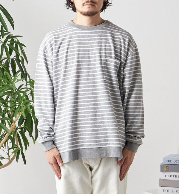 SHIPS any「SHIPS any: ソリッド / ボーダー スウェットライク Tシャツ (ロンT)◇」|Tシャツ・カットソー|