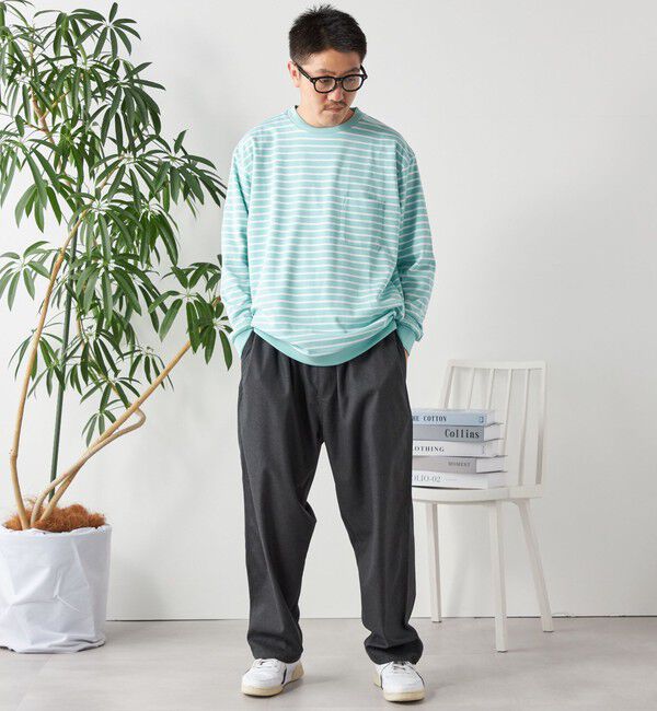 SHIPS any「SHIPS any: ソリッド / ボーダー スウェットライク Tシャツ (ロンT)◇」|Tシャツ・カットソー|