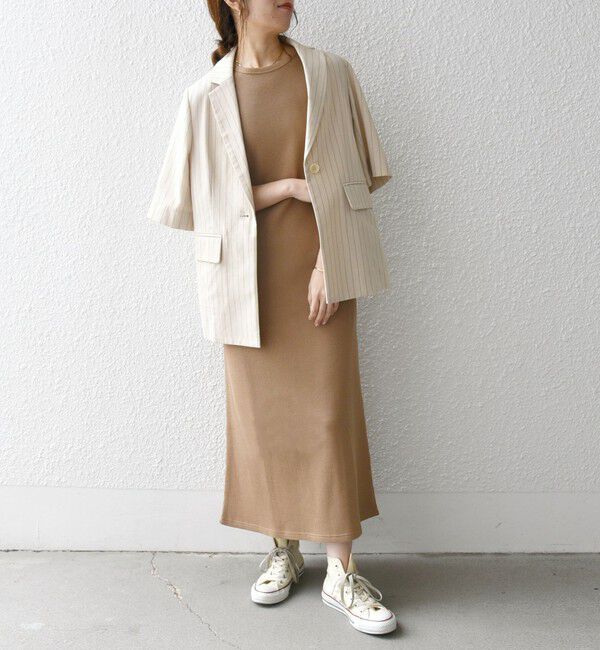 SHIPS any「SHIPS any:〈洗濯機可能〉ワッフル タンク ロング ワンピース」|ワンピース|