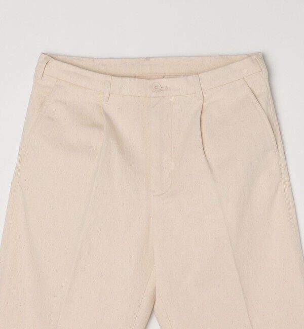 SHIPS any「SHIPS any: コットンツイル 1タック ワイド トラウザーズ 〈ナチュラル〉◇」|チノ|