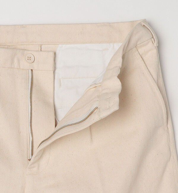 SHIPS any「SHIPS any: コットンツイル 1タック ワイド トラウザーズ 〈ナチュラル〉◇」|チノ|