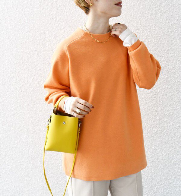 SHIPS any「SHIPS any:〈手洗い可能〉ミラノリブ スタンドネック プルオーバー」|ニット・セーター|オレンジ