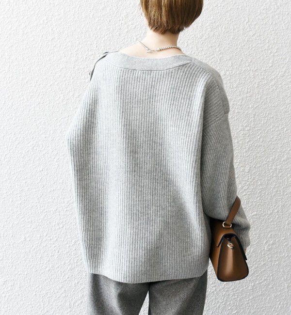 SHIPS any「SHIPS any: AQUA カシミヤ ミックス ボートネック ニット プルオーバー」|ニット・セーター|