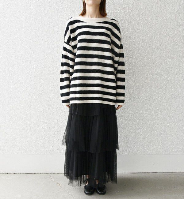 SHIPS any「SHIPS any: AQUA カシミヤ ミックス ボートネック ニット プルオーバー」|ニット・セーター|