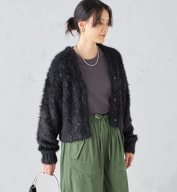 SHIPS for women「〈手洗い可能〉ラメ ショート カーディガン ◇」|カーディガン|