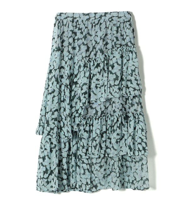 SHIPS for women「〈手洗い可能〉フラワー プリント ティアード スカート 24SS ◇」|スカート|