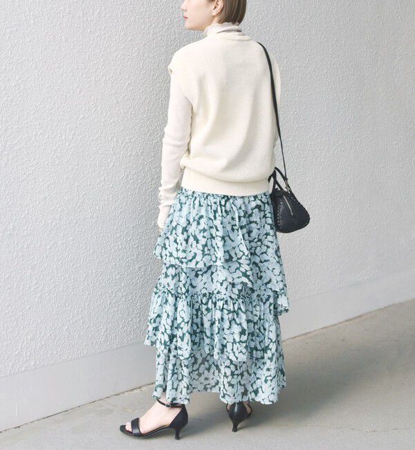 SHIPS for women「〈手洗い可能〉フラワー プリント ティアード スカート 24SS ◇」|スカート|