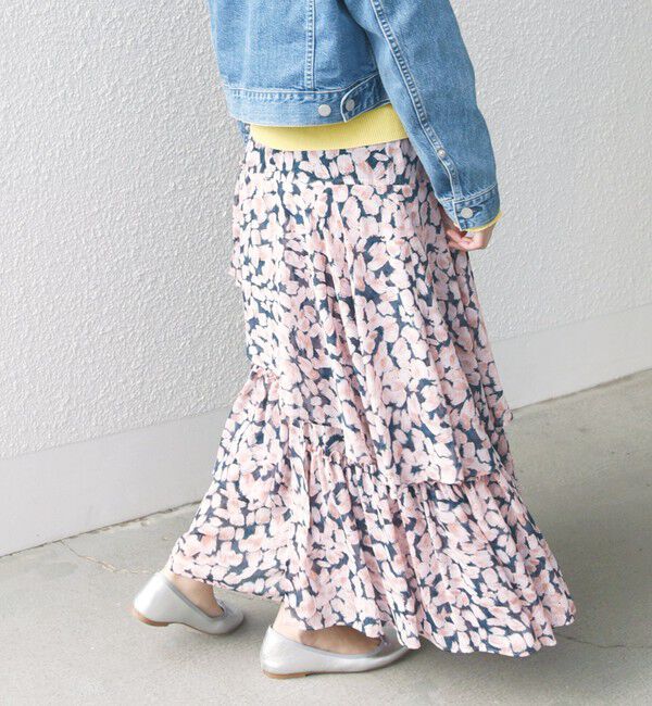 SHIPS for women「〈手洗い可能〉フラワー プリント ティアード スカート 24SS ◇」|スカート|