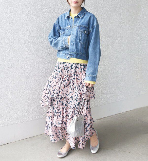 SHIPS for women「〈手洗い可能〉フラワー プリント ティアード スカート 24SS ◇」|スカート|