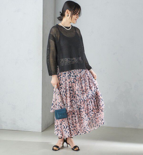 SHIPS for women「〈手洗い可能〉フラワー プリント ティアード スカート 24SS ◇」|スカート|