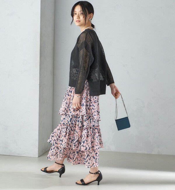 SHIPS for women「〈手洗い可能〉フラワー プリント ティアード スカート 24SS ◇」|スカート|