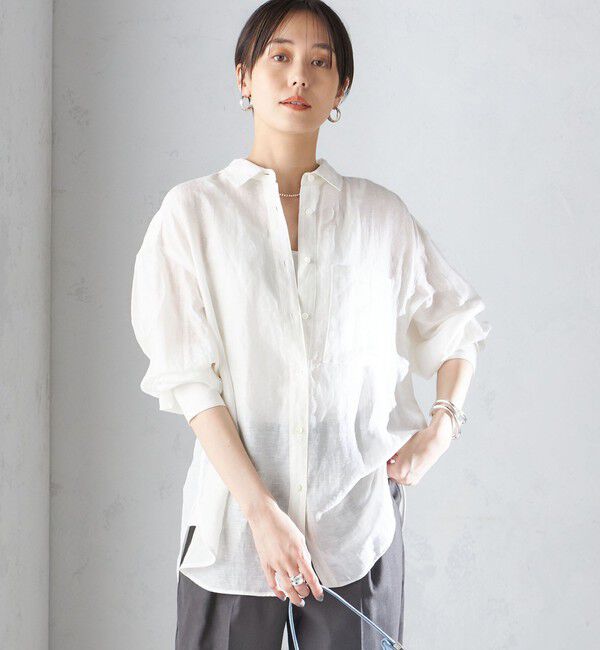 SHIPS for women「〈手洗い可能〉IMPERIAL LINEN オーバー シャツ」|シャツ・ブラウス|