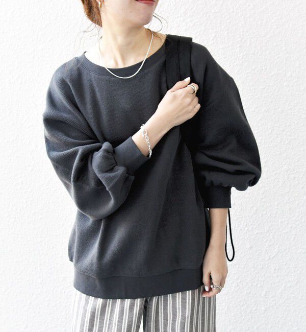 SHIPS any「SHIPS any:〈手洗い可能〉サカリバ ボリューム スリーブ ビッグ プルオーバー」|Tシャツ・カットソー|チャコールグレー