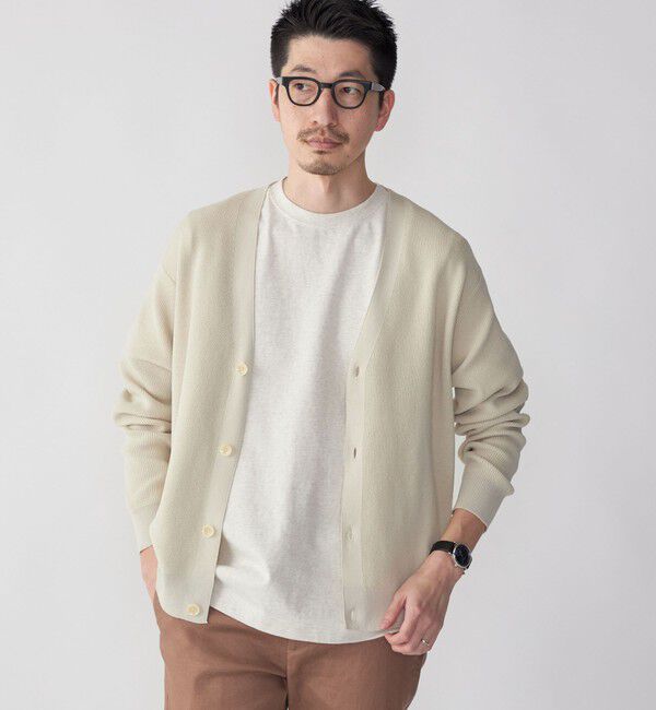 SHIPS「SHIPS: 〈手洗い可能〉12ゲージ ペーパーミックス ヤーン Vカーディガン」|カーディガン|