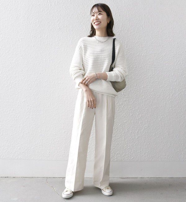 SHIPS any「SHIPS any: メッシュ ルーズ クルーネック ニット プルオーバー」|ニット・セーター|