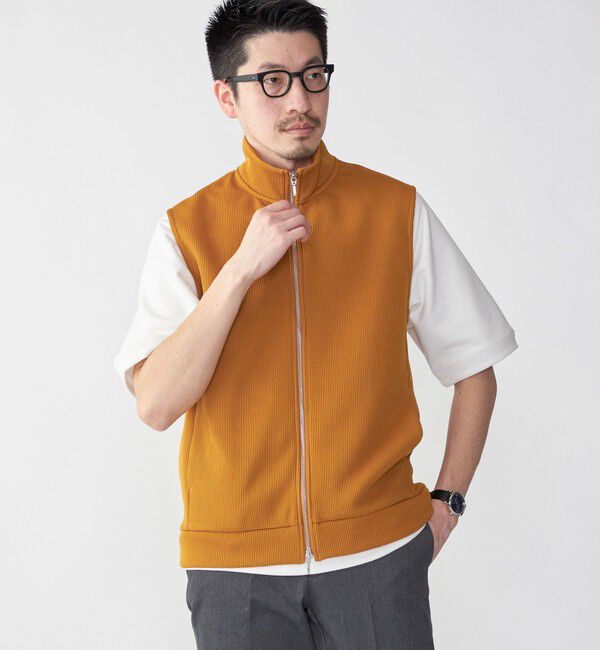 SHIPS「SHIPS: クォーターゲージ ハイジップ ベスト」|ダウンベスト・ベスト|イエロー系