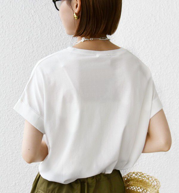 SHIPS for women「【WEB限定】〈手洗い可能〉バリエーション ロゴ 刺繍 プリントTEE」|Tシャツ・カットソー|