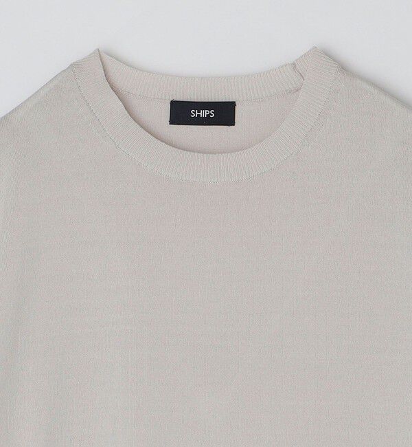 SHIPS「SHIPS: 〈手洗い可能〉 14ゲージ TEXBRID(R) リネン ニット Tシャツ」|ニット・セーター|