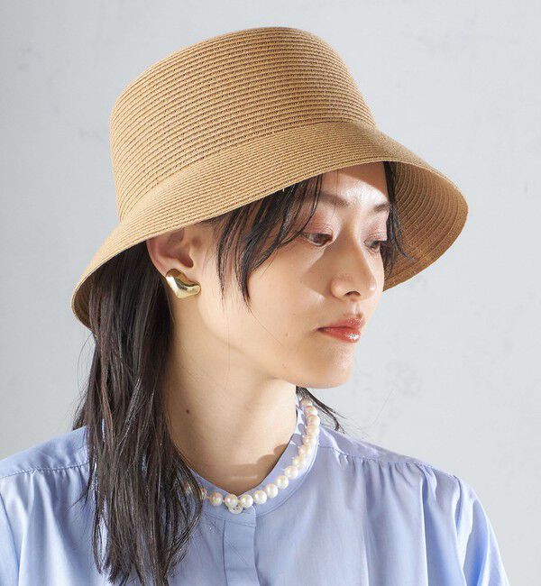 SHIPS for women「Rmeria:〈UVカット / 手洗い可能〉コットン リボン ペーパー ブレード ハット◇」|ハット|