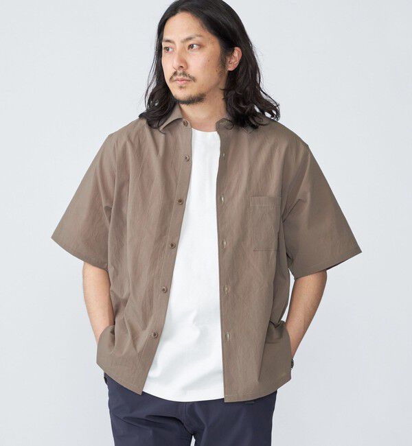 SHIPS「SHIPS:〈吸水速乾〉Micro Dot Air(R) レギュラーカラー ショートスリーブ シャツ」|シャツ・ブラウス|