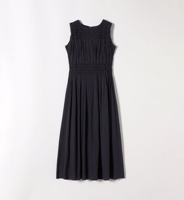 SHIPS any「【WEB限定】SHIPS any: ハンドスモッキング  コットン フレア ノースリーブ ワンピース」|ワンピース|