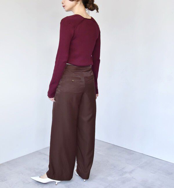 quaranciel「quaranciel:〈手洗い可能〉コットン スクエアネック リブ ニット」|ニット・セーター|