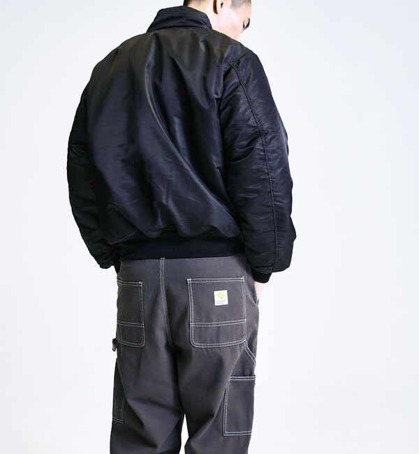 SHIPS「City Ambient Products: スタンドカラー MA-1 ジップアップ ブルゾン」|ブルゾン・スタジャン|