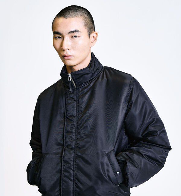 SHIPS「City Ambient Products: スタンドカラー MA-1 ジップアップ ブルゾン」|ブルゾン・スタジャン|